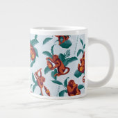 Speelse Apen Patroon van de Witte Lotus Grote Koffiekop (Rechts)