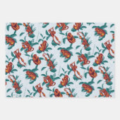 Speelse Apen Patroon van de Witte Lotus Inpakpapier Vel (Voorkant 3)