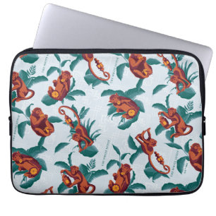 Speelse Apen Patroon van de Witte Lotus Laptop Sleeve