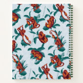 Speelse Apen Patroon van de Witte Lotus Notitieboek (Achterkant)