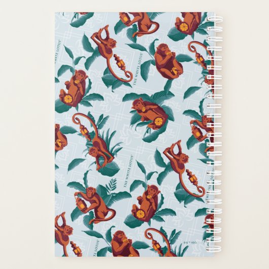 Speelse Apen Patroon van de Witte Lotus Planner (Achterkant)
