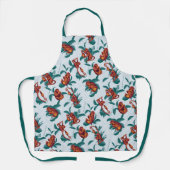 Speelse Apen Patroon van de Witte Lotus Schort (Voorkant)