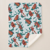 Speelse Apen Patroon van de Witte Lotus Sherpa Deken (Voorkant)