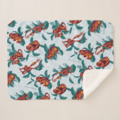 Speelse Apen Patroon van de Witte Lotus Sherpa Deken (Voorkant (horizontaal))