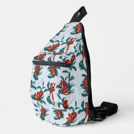 Speelse Apen Patroon van de Witte Lotus Sling Bag (Rechterhoek)