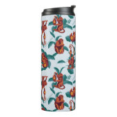 Speelse Apen Patroon van de Witte Lotus Thermosbeker (Gedraaid links)