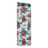 Speelse Apen Patroon van de Witte Lotus Thermosbeker (Geroteerd rechts)