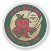 Speelse Apple Samurai Discipline  Sticker (Voorkant)
