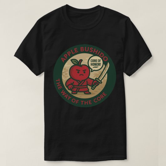 Speelse Apple Samurai Discipline  T-shirt (Design voorkant)