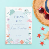 Speelse Aqua Onderwater Oceaandieren Baby Bedankkaart