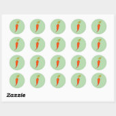 Speelse Aquarel Wortel Ronde Sticker (Vel)