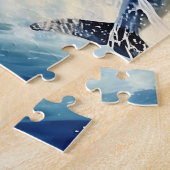 Speelse aquatische dolfijn legpuzzel (Zijkant)