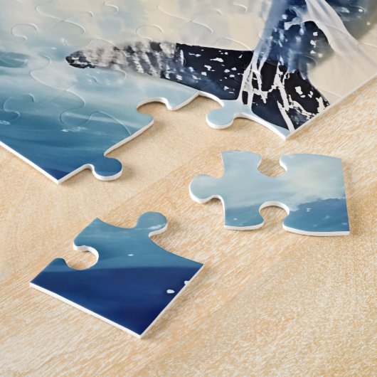 Speelse aquatische dolfijn legpuzzel (Zijkant)