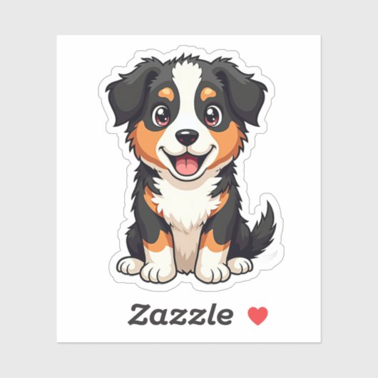 Speelse Australian Shepherd Puppy – Schattigee sti Sticker (Vel)