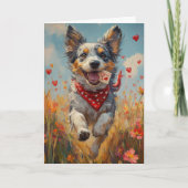 Speelse Australische Cattle Dog Valentijnsdag Kaart (Voorkant)