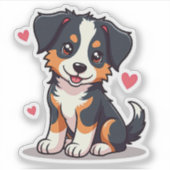 Speelse Australische Herdershond Puppy – Stijlvoll Sticker (Voorkant)