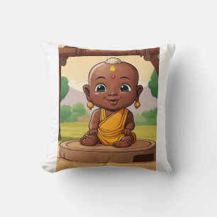 Speelse Baby Boeddha – Afrikaanse Peuter Cartoon o Kussen
