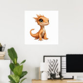 Speelse Baby Dinosaur Canvas – Kinderen Kamer Poster (Thuiskantoor)