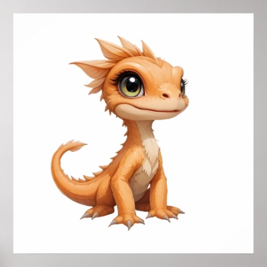 Speelse Baby Dinosaur Canvas – Kinderen Kamer Poster (Voorkant)