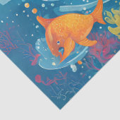 Speelse Baby Dolfijn Tissuepapier (Detail)