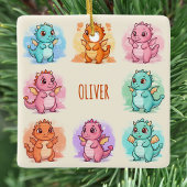 Speelse Baby Dragons gepersonaliseerd Keramisch Ornament