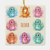 Speelse Baby Dragons gepersonaliseerd Keramisch Ornament (Voorkant)