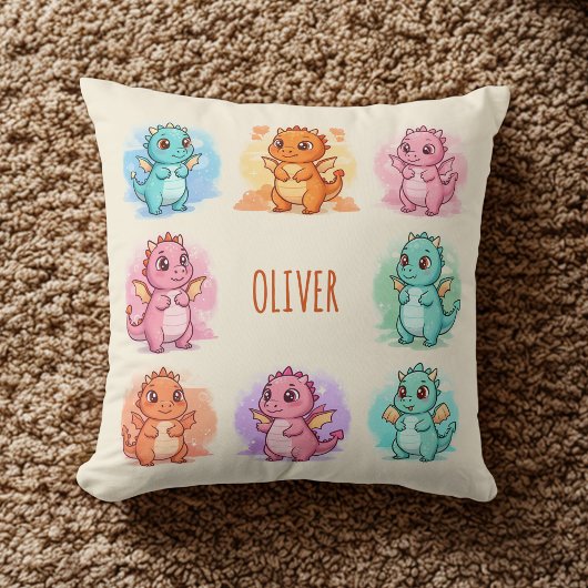 Speelse Baby Dragons gepersonaliseerd Kussen