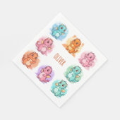 Speelse Baby Dragons gepersonaliseerd Servet (Hoek)