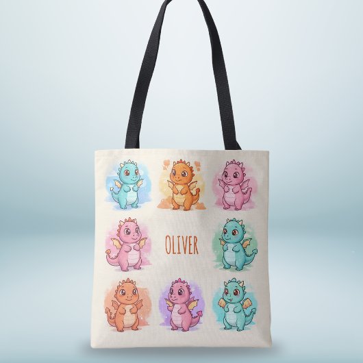Speelse Baby Dragons gepersonaliseerd Tote Bag