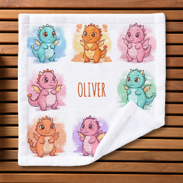 Speelse Baby Dragons gepersonaliseerd Washandje