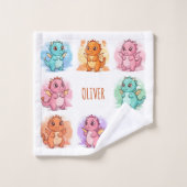 Speelse Baby Dragons gepersonaliseerd Washandje (Wasdoekje)
