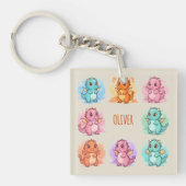 Speelse Baby Draken Gepersonaliseerd Sleutelhanger (Voorkant)