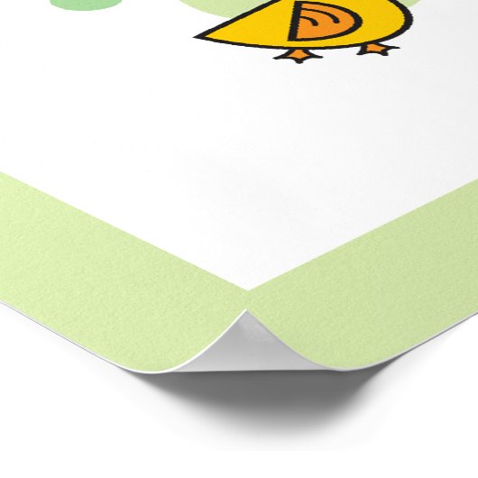 Speelse baby eendjes groene monogram kinderkamer m poster (Hoek)