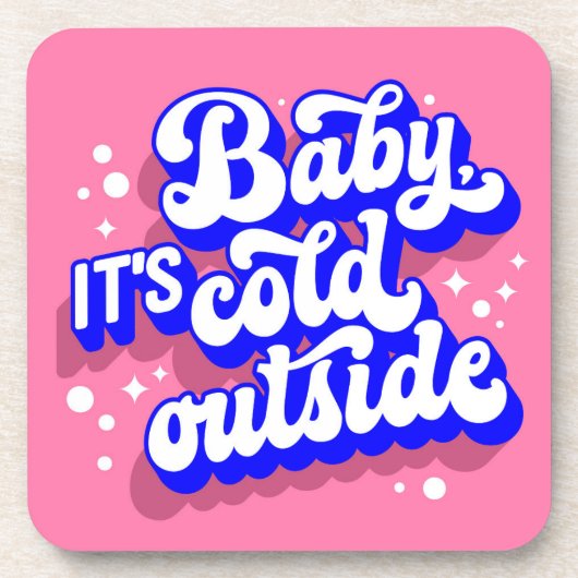 Speelse Baby, het is koud buiten het winterontwerp Bier Onderzetter (Voorkant)