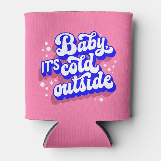 Speelse Baby, het is koud buiten het winterontwerp Blikjeskoeler (Voorkant)