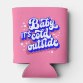 Speelse Baby, het is koud buiten het winterontwerp Blikjeskoeler (Achterkant)