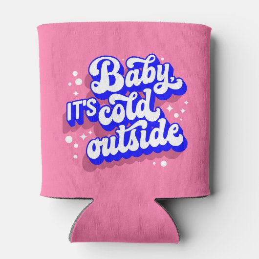 Speelse Baby, het is koud buiten het winterontwerp Blikjeskoeler (Achterkant)