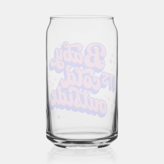 Speelse Baby, het is koud buiten het winterontwerp Blikvorm Glas (Achterkant)