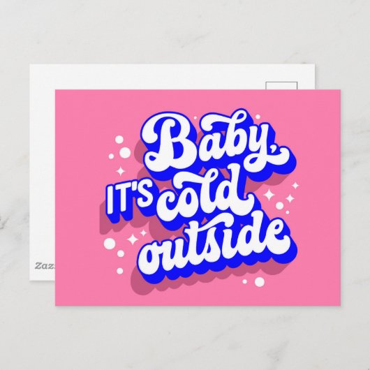 Speelse Baby, het is koud buiten het winterontwerp Briefkaart (Voorkant / Achterkant)