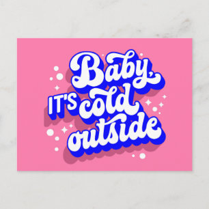 Speelse Baby, het is koud buiten het winterontwerp Briefkaart