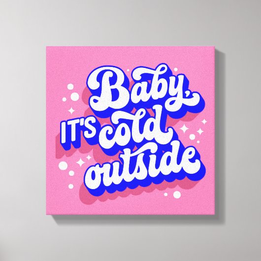 Speelse Baby, het is koud buiten het winterontwerp Canvas Afdruk (Voorkant)