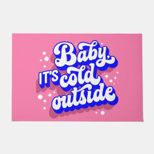 Speelse Baby, het is koud buiten het winterontwerp Deurmat (Voorkant)