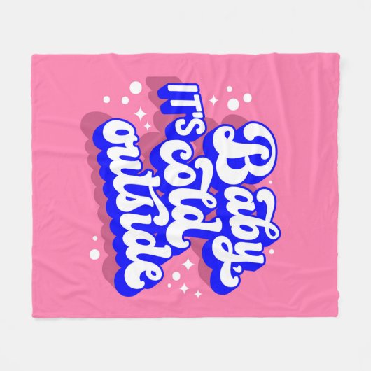 Speelse Baby, het is koud buiten het winterontwerp Fleece Deken (Voorkant (Horizontaal))