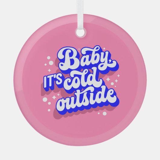 Speelse Baby, het is koud buiten het winterontwerp Glas Ornament (Voorkant)