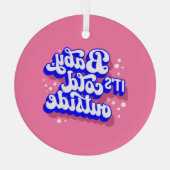 Speelse Baby, het is koud buiten het winterontwerp Glas Ornament (Achterkant)