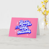 Speelse Baby, het is koud buiten het winterontwerp Kaart (Gele Bloem)