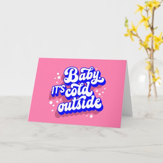 Speelse Baby, het is koud buiten het winterontwerp Kaart (Gele Bloem)