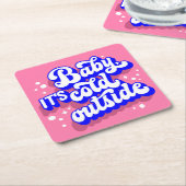 Speelse Baby, het is koud buiten het winterontwerp Kartonnen Onderzetters (Schuin)