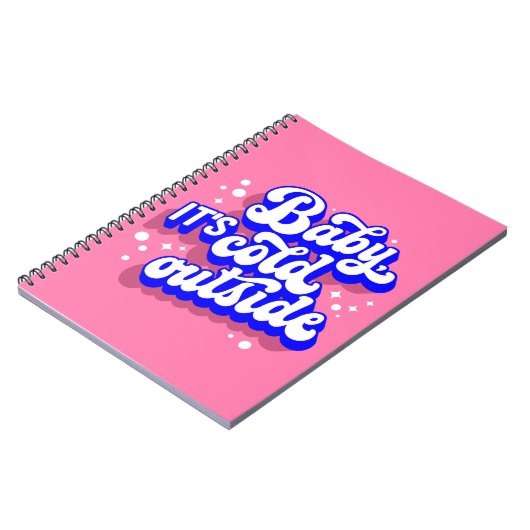 Speelse Baby, het is koud buiten het winterontwerp Notitieboek (Linkerzijde)