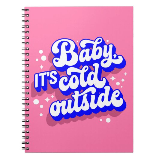 Speelse Baby, het is koud buiten het winterontwerp Notitieboek (Voorkant)